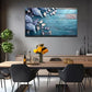Blue Textured Wood Panels Blue Wall Art Canvas Office Home Room Framed 120x60cm