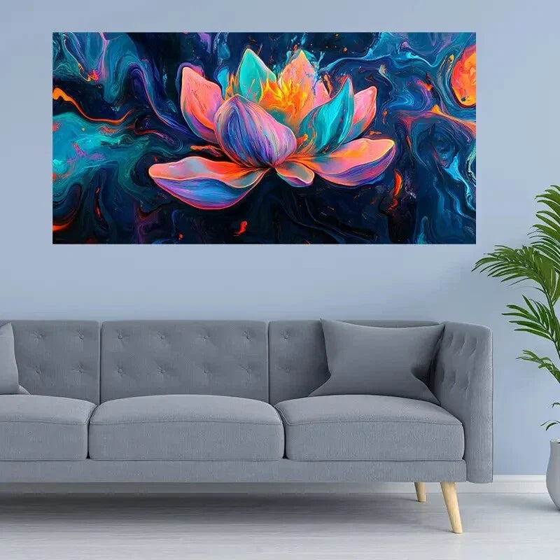 Vibrant Multicolor Contemporary Wall Art Canvas Office Home Room Framed 120x60cm