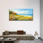Beach House Flowers Field Wall Art Canvas Office Home Room Framed 80x45cm