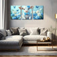 3pcs Blue Flowers Butterfly And Cute Calf  Wall Art Set Canvas Framed 40x60cm - High Quality Print 100% Australian Made Wall Canvas Ready to Hang
