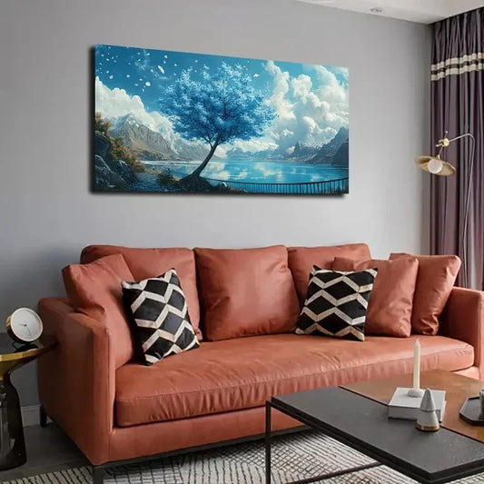 Modern Bohemian Landscape Wall Art canvas office home room framed 120x60cm