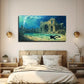 Underwater Ruins Diver Style Wall Art Canvas Office Home Room Framed 120x60cm