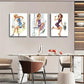 3pcs Vintage Pin-Up Girl Retro Glamorous Perfect Wall Art Set Canvas Framed 40x60cm - High Quality Print 100% Australian Made Wall Canvas Ready to Hang