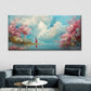 River Landscape with Pink Petal Wall Art Canvas Office Home Room Framed 120x60cm
