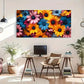 Vibrant Blossoms Modern Floral Wall Art Canvas Office Home Room Framed 120x60cm