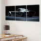 3pcs Vintage Black Cool Sports Cars Gray & Red Wall Art Set Canvas Framed 40x60cm - High Quality Print 100% Australian Made Wall Canvas Ready to Hang