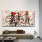 Abstract Red & Black Drip Paint Wall Art Canvas Office Home Room Framed 120x60cm