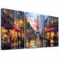 3pcs Decorative Sunset In Paris Street Wall Art Set Canvas Framed 40x60cm - High Quality Print 100% Australian Made Wall Canvas Ready to Hang