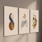 3pcs Mystical Animals & Celestial Wall Art Set Canvas Framed 40x60cm - High Quality Print 100% Australian Made Wall Canvas Ready to Hang