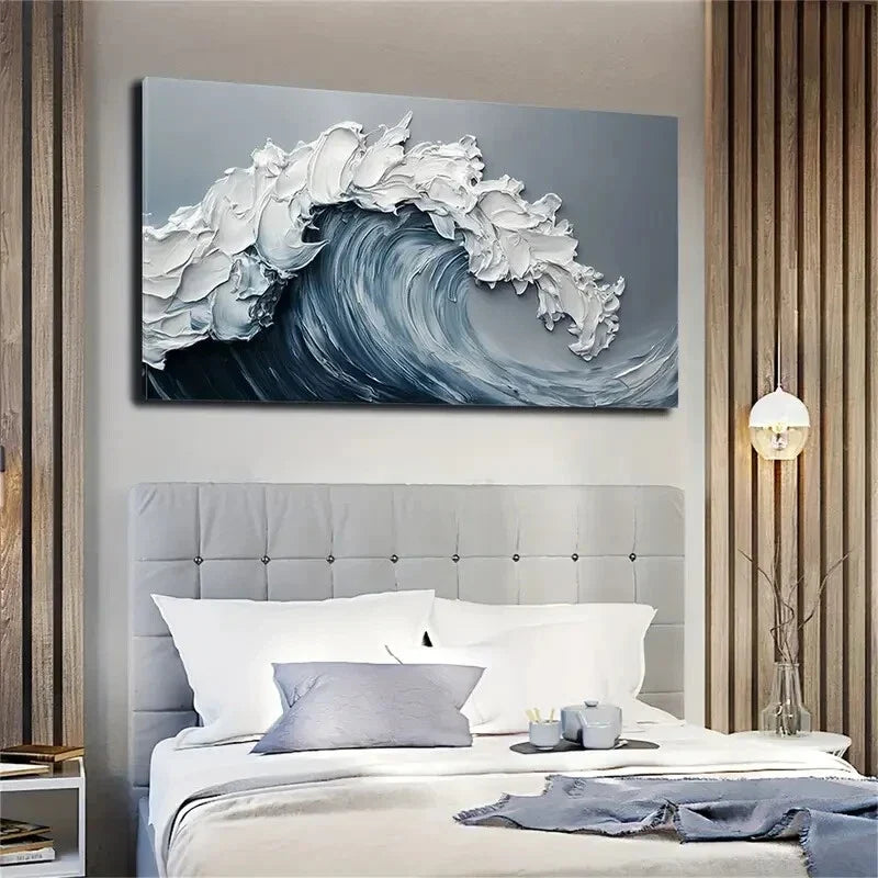 Gray Modern Minimalist Abstract Wall Art Canvas Office Home Room Framed 120x60cm