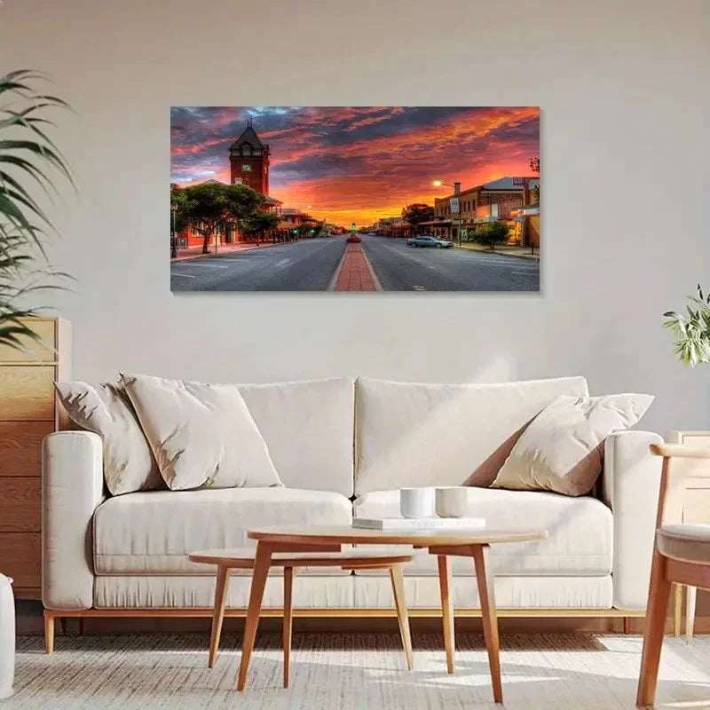 City Twilight View Architecture Wall Art Canvas Office Home Room Framed 120x60cm