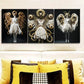 3pcs Featuring Golden Wings, Perfect Metal Print Ready to Hang Art