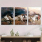 3pcs Abstract Wild Horses Flowing Mane Metal Print Ready to Hang Art