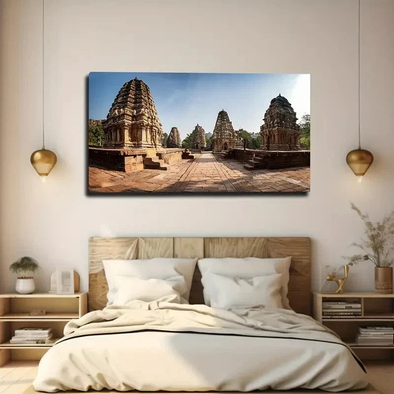 Southeast Asian Architecture Wall Art Canvas Office Home Room Framed 80x45cm