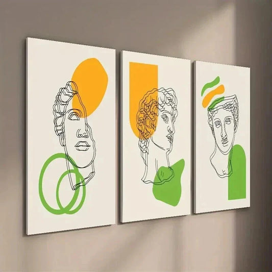 3pcs Modern Ancient Greek Decor Wall Art Set Canvas Framed 40x60cm - High Quality Print 100% Australian Made Wall Canvas Ready to Hang