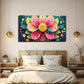 Modern Floral Polka Dot Design Wall Art Canvas Office Home Room Framed 120x60cm