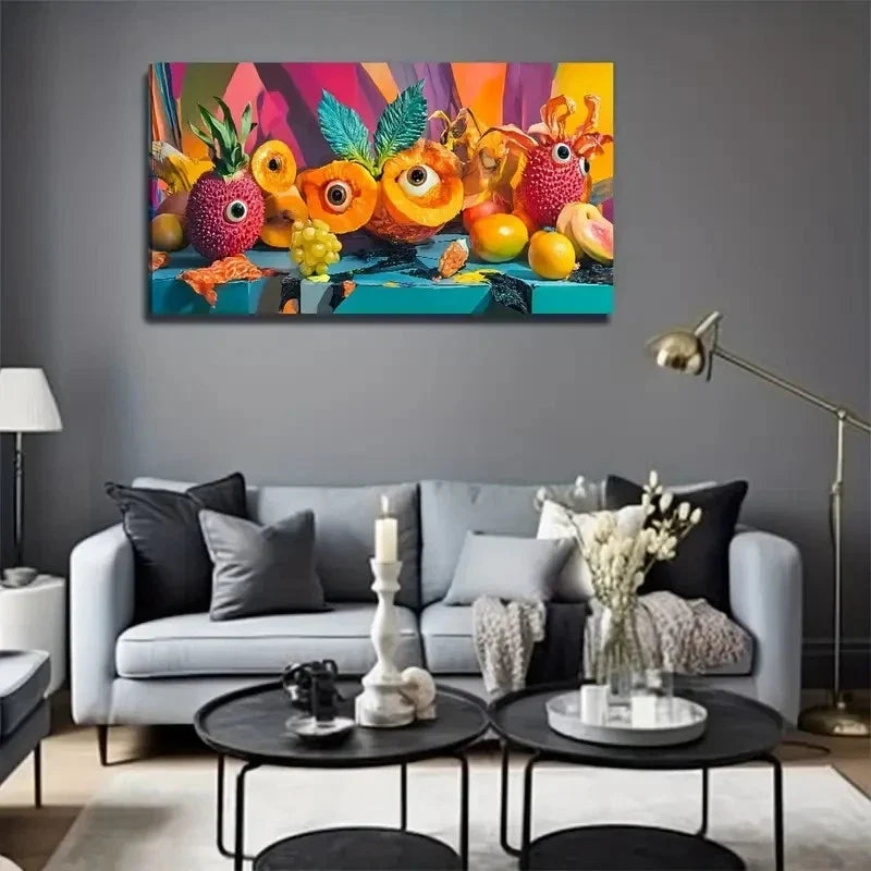 Modern Bohemian Fruit Perfect Wall Art Canvas Office Home Room Framed 80x45cm
