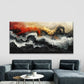 Abstract Vibrant Color Waves Wall Art Canvas Office Home Room Framed 120x60cm