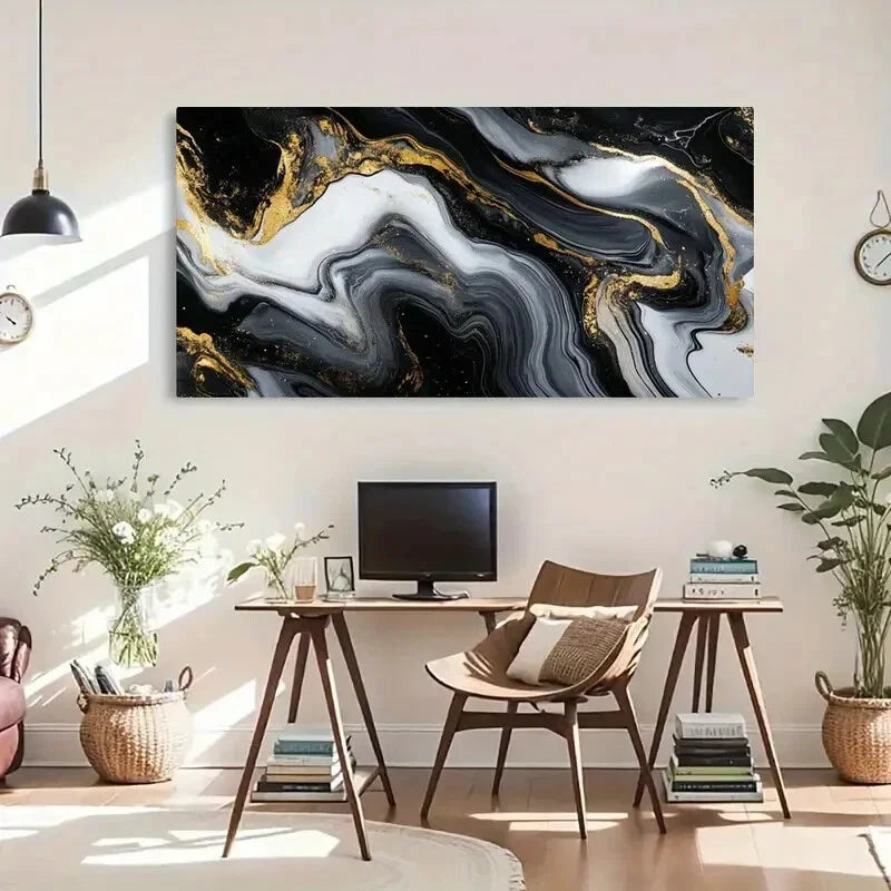 Luxury Aesthetic Modern Décor Wall Art Canvas Office Home Room Framed 120x60cm