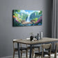 Flowing Waterfall And Stone Wall Art Canvas Office Home Room Framed 80x45cm