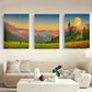 3pcs A Fantasy Landscape Featuring a Castle Metal Print Ready to Hang Art