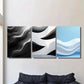 3pcs Black & White Geometric Modern Abstract Metal Print Ready to Hang Art