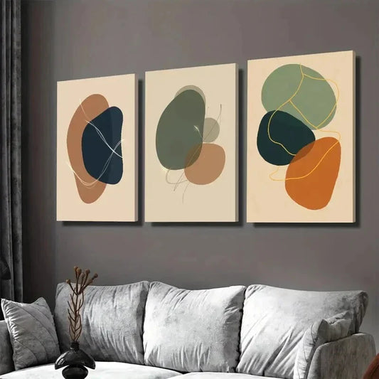 3pcs Abstract Modern Minimalist Wall Art Set Canvas Framed 40x60cm - High Quality Print 100% Australian Made Wall Canvas Ready to Hang