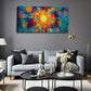 Vibrant Sunflower & Turquoise Wall Art Canvas Office Home Room Framed 120x60cm