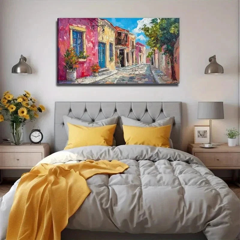 Modern Bohemian European Street Wall Art Canvas Office Home Room Framed 80x45cm