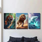 3pcs Ferocious Tiger Lion and Polar Bear Wall Art Set Canvas Framed 40x60cm - High Quality Print 100% Australian Made Wall Canvas Ready to Hang