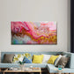 Pink And Gold Swirl Abstract Wall Art Canvas Office Home Room Framed 120x60cm