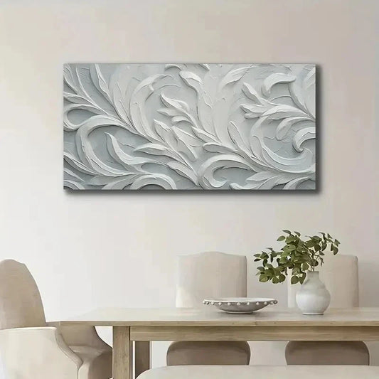 White Floral Elegant Realistic Wall Art Canvas Office Home Room Framed 120x60cm