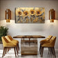 Vibrant Four Golden Roses Wall Art Canvas Office Home Room Framed 120x60cm