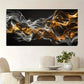 Modern Orange & Black Smoke Wall Art Canvas Office Home Room Framed 120x60cm