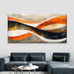 Abstract Beige & Orange Wave Wall Art Canvas Office Home Room Framed 120x60cm