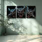 3pcs Sharp-toothed Devil Art Painting Metal Print Ready to Hang Art