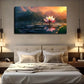 Serene for Lotus Flower Sunset Wall Art Canvas Office Home Room Framed 120x60cm