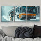 3pcs The girl and the dog are running Metal Print Ready to Hang Art