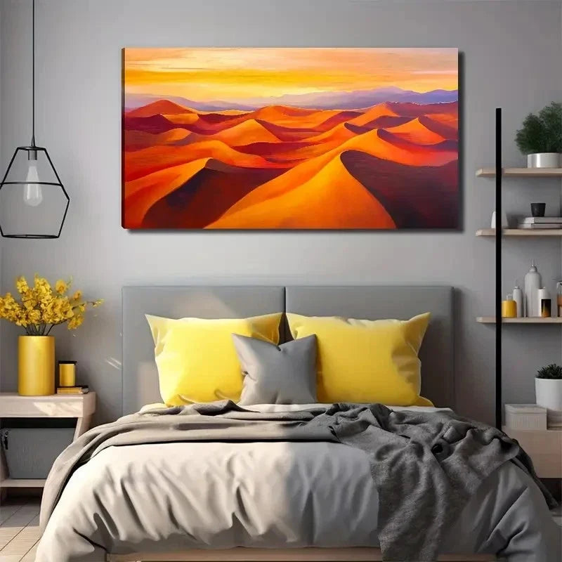Rolling Sand Dunes Nature Wall Art Canvas Office Home Room Framed 120x60cm