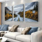 3pcs Autumn Mountain Road Triptych Wall Art Set Canvas Framed 40x60cm - High Quality Print 100% Australian Made Wall Canvas Ready to Hang