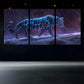 3pcs Leopard Stunning Blue Purple Metal Print Ready to Hang Art