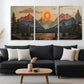 3pcs Mountain Sunset Landscape Nature Perfect Wall Art Set Canvas Framed 40x60cm - High Quality Print 100% Australian Made Wall Canvas Ready to Hang