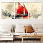 3pcs Modern Vertical Abstract Sailing Ship  Wall Art Set Canvas Framed 40x60cm - High Quality Print 100% Australian Made Wall Canvas Ready to Hang