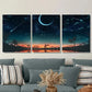 3pcs Starry Night Sky Modern Triptych Landscape Metal Print Ready to Hang Art
