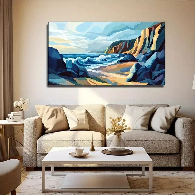 Beach Wave Decorative Wall Art Canvas Office Home Room Framed 120x60cm