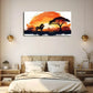 Lone Lion Under Sunset Wall Art Canvas Office Home Room Framed 120x60cm