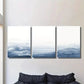 3pcs Navy Blue Gradient Abstract Wall Art Set Canvas Framed 40x60cm - High Quality Print 100% Australian Made Wall Canvas Ready to Hang