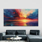Vibrant Sunset Ocean Wall Art Canvas Office Home Room Framed 120x60cm