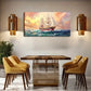 Pink Sky A Sailboat Sailing Sea Wall Art Canvas Office Home Room Framed 120x60cm