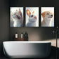 3pcs Cute Animal Charming Little Creature Heads Up Metal Print Ready to Hang Art